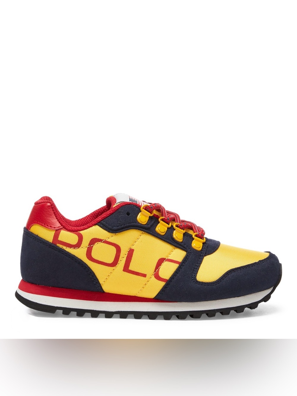 Polo Ralph Lauren Oryion II Sneakers Youth Sz 6 Yellow Navy Running Nautical